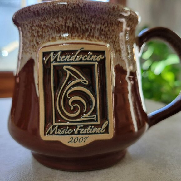 Handcrafted Mendocino Music Festival 2007 Stoneware Mug Deneen Pottery 10 oz - Picture 3 of 7